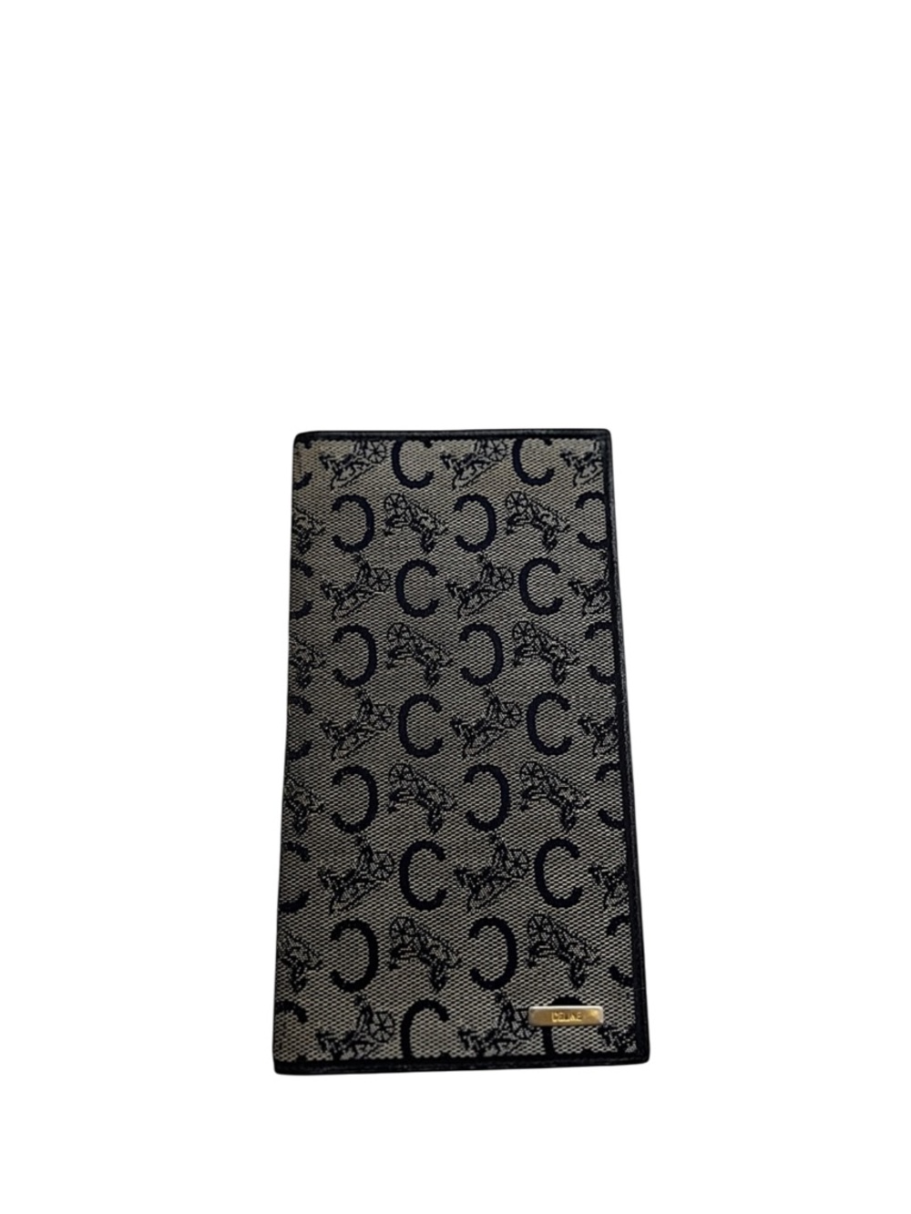 CELINE - BLUE GREY JACQUARD MONOGRAM CANVAS BIFOLD LONG WALLET